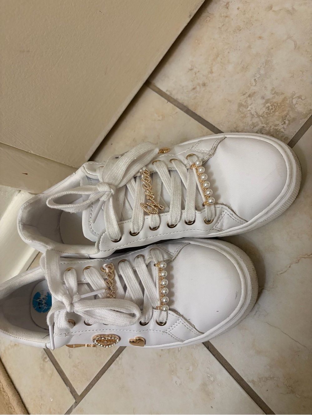 Guess Sneakers with Gold Charms - Picture 2 of 6